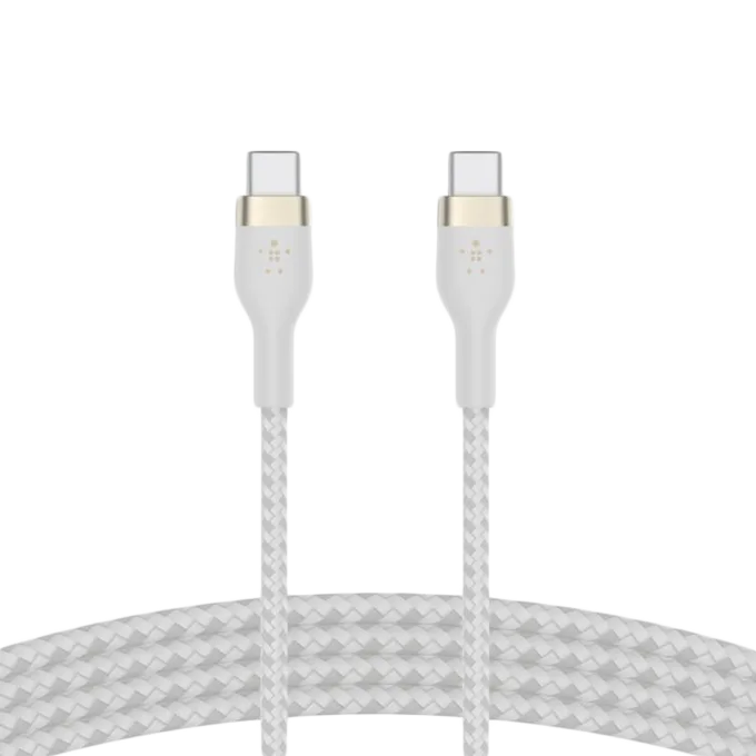BELKIN  USB-C to USB-C 2.0 Braided silicone, 1M, White — image 3