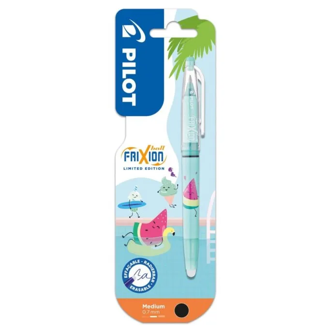 PILOT BLISTER FRIXION BALL FANCY POOL PARTY 26 WATERMELON SOFT GREEN BODY R.BALL 0.7MM BLACK INK — image 1