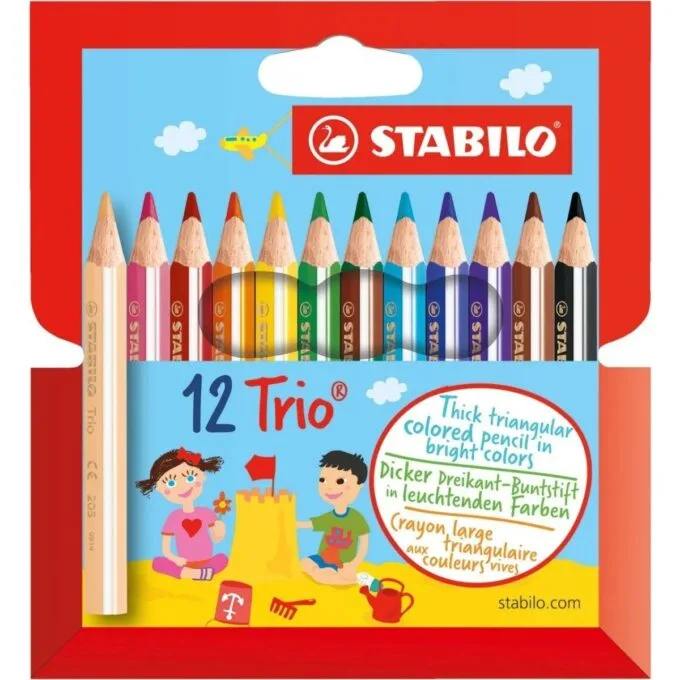 STABILO TRIO THICK SHORT PENCIL WALLET OF 12 PCS — image 1