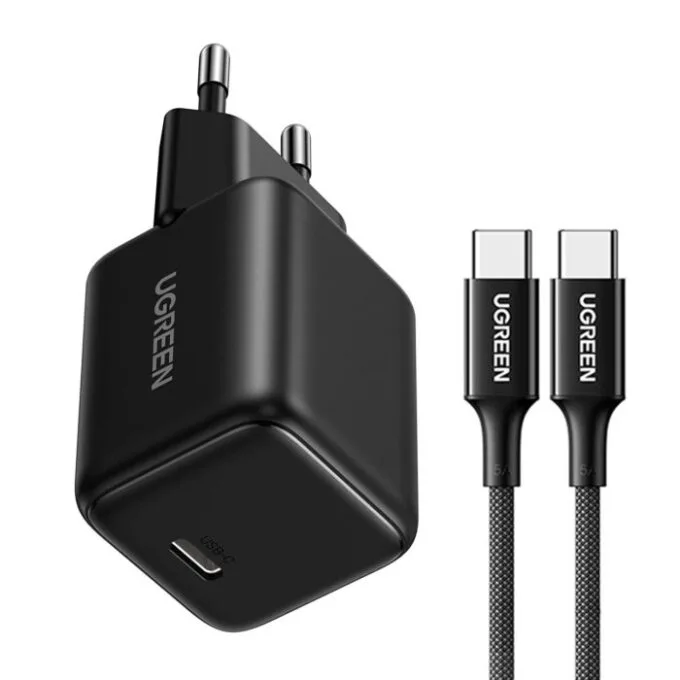 Ugreen X513 30W GaN 1x USB-C + USB-C cable 1m - black — image 1