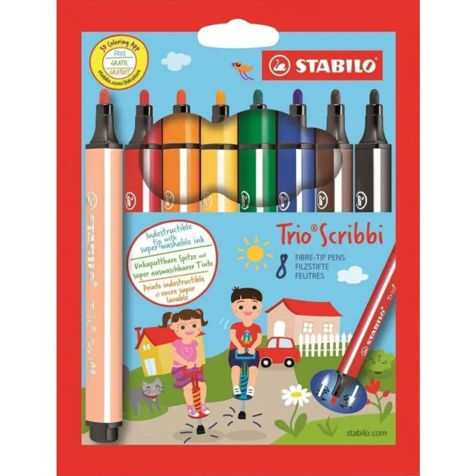 STABILO TRIO SCRIBBI WALLET OF 8 PCS — image 1