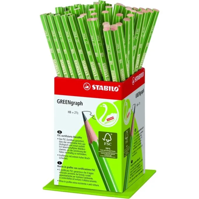 STABILO GREENGRAPH HB PENCIL DISPLAY OF 60 PCS — image 1