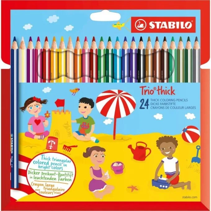STABILO TRIO THICK PENCIL BOX OF 24 PCS WITH SHARPENER — image 1