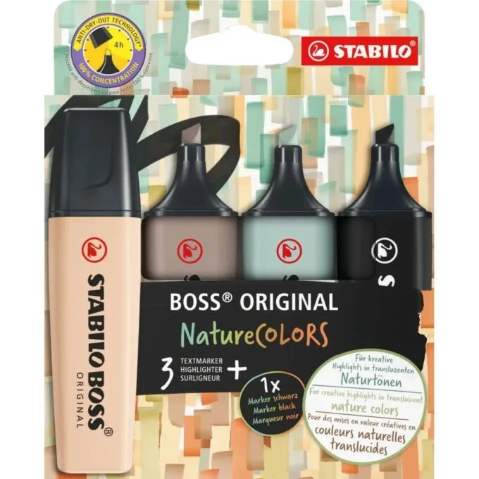 STABILO BOSS ORIGINAL NATURE COLORS WALLET OF 4 PCS — image 1