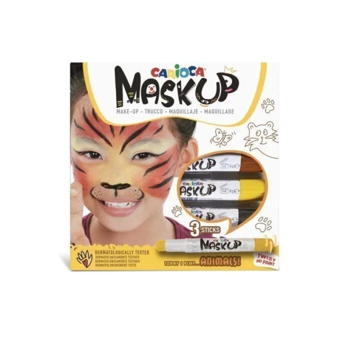 CARIOCA MASK UP ANIMALS FACE PAINT BOX OF 3 PCS — image 1
