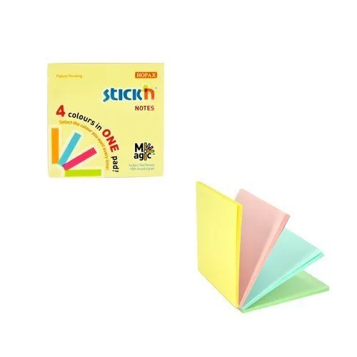 STICK N MAGIC PAD, 76X76MM 100 SHEETS PAD PASTEL ASSORTED — image 1
