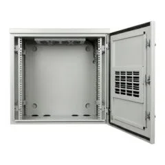 ALLNET Wandgehäuse 19" 12HE T488mm Lichtgrau IP55 SO-Serie incl. 2-Fach Lüftereinheit