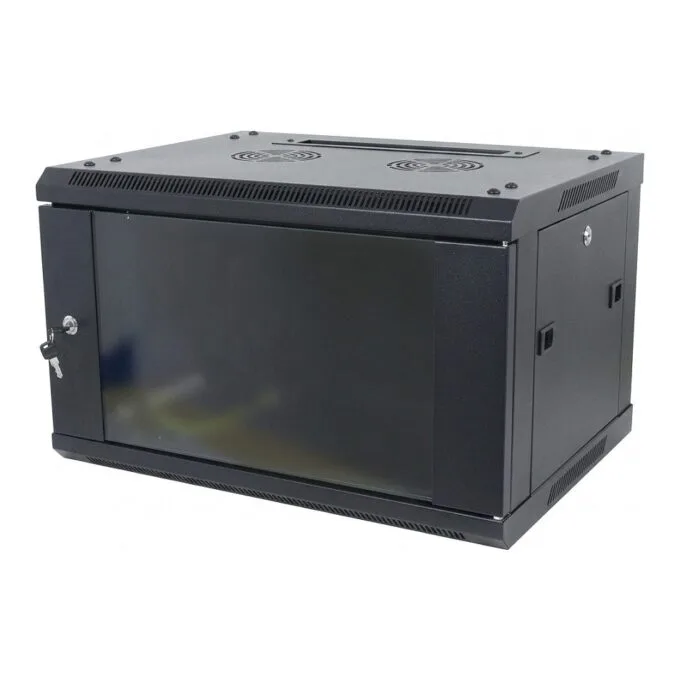 ALLNET network cabinet 19" 9HE 1-part T450mm Black disassembled (flat pack) SMA series — image 1