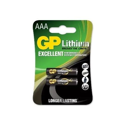 GP AAA LITHIUM PLUS BATTERIES - 2 PCS BLISTER — image 1
