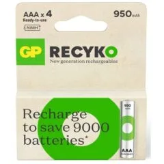 GP AAA RECYKO+ PRO BATTERIES 950 MAH 4 PCS BLISTER