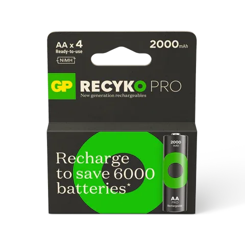 GP AA RECYKO+ PRO BATTERIES 2000 MAH 4 PCS BLISTER — image 1