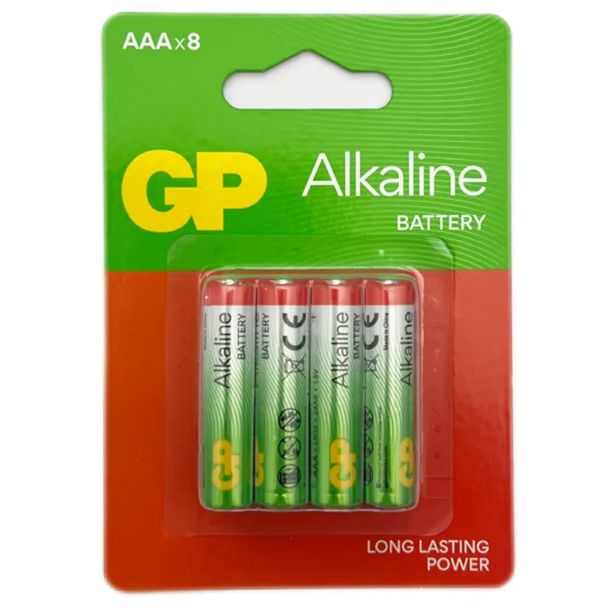 GP AAA RED ALKALINE BATTERIES 8 PCS BLISTER — image 1