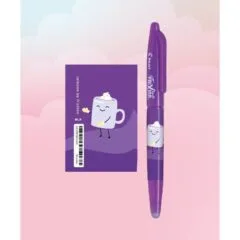 PILOT FRIXION BALL FANCY WINTER 25 VIOLET BODY - GEL INK ROLLER - BLUE INK - MEDIUM TIP (0.7MM)