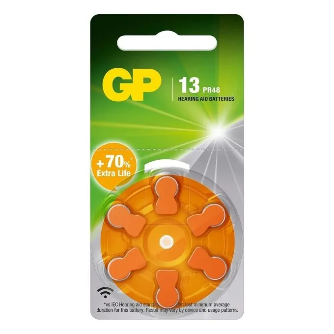 GP 1.4V HEARING AID ZINC AIR BATTERY 6 PCS BLISTER (PR48) — image 1