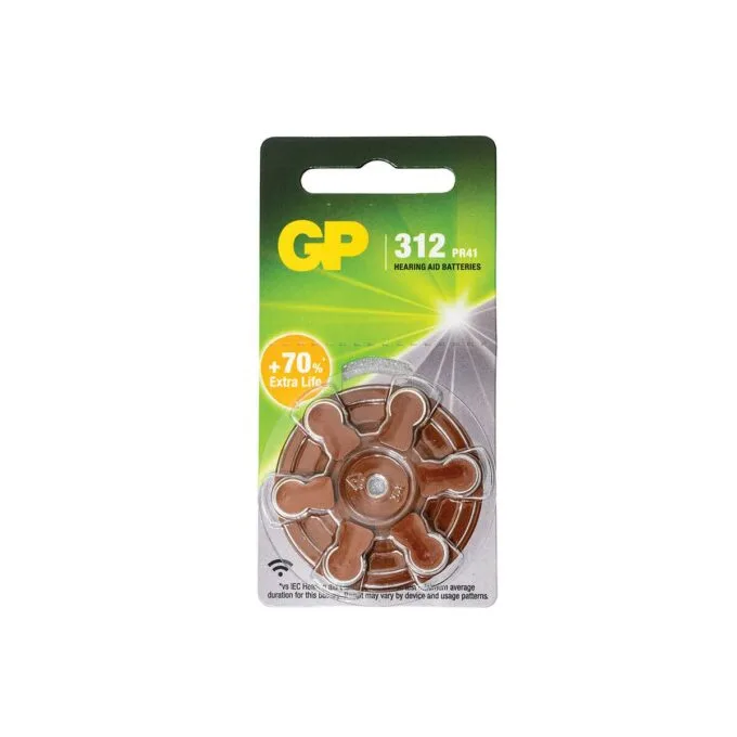 GP 1.4V HEARING AID ZINC AIR BATTERY 6 PCS BLISTER (PR41) — image 1