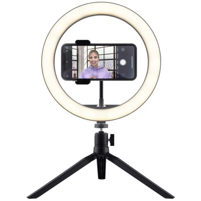 Trust Maku Ring Light Vlogging Kit - 10 inch LED 450 lm 3200-5600K USB Powered with Tripod & Phone Clamp — image 2
