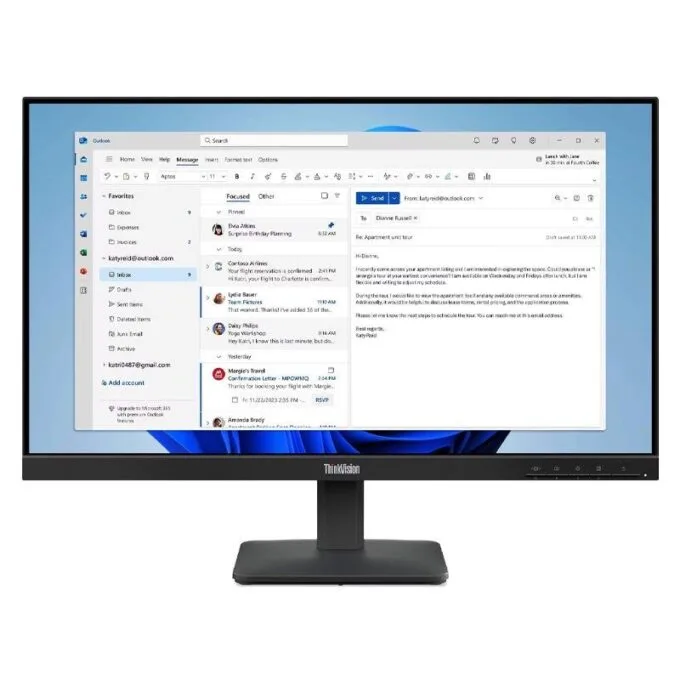 Lenovo ThinkVision S24-4e 23.8-inch FHD IPS Business Monitor – 100Hz, 4ms, HDMI+VGA, VESA, Tilt — image 1