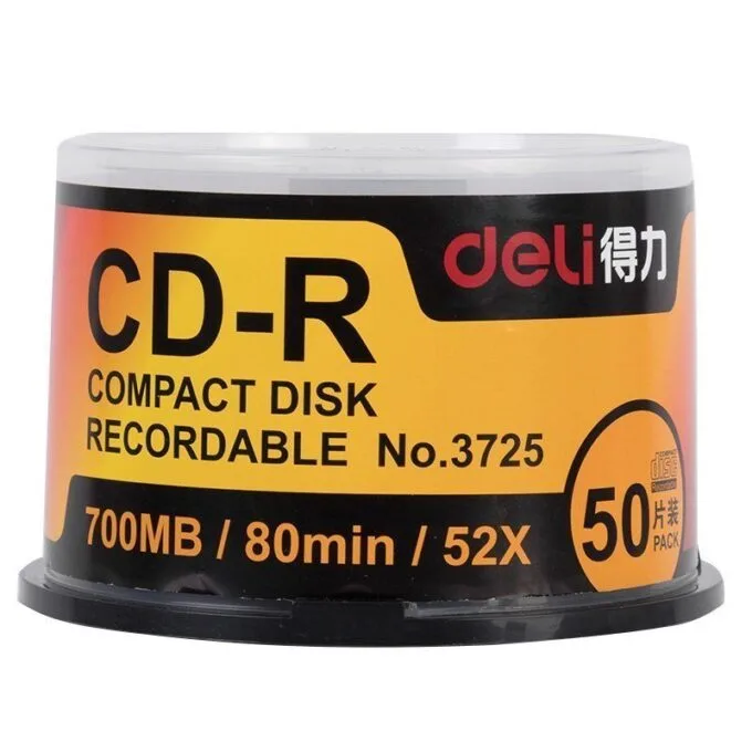 DELI CD-R 700MB 52X RECORDABLE 50 PCS PACK — image 1