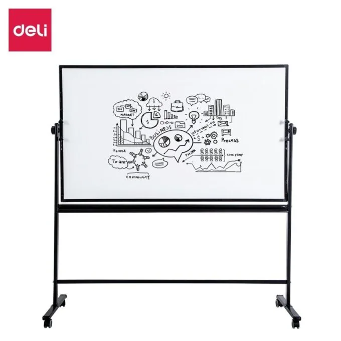 DELI 2-SIDED MAGNETIC EASEL WHITEBOARD 900X1500MM 36INX60IN — image 1