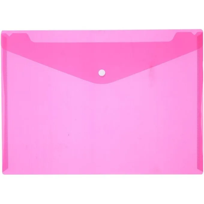 DELI FILE BAG SNAP A4 2C TRANSLUCENT - RED — image 1