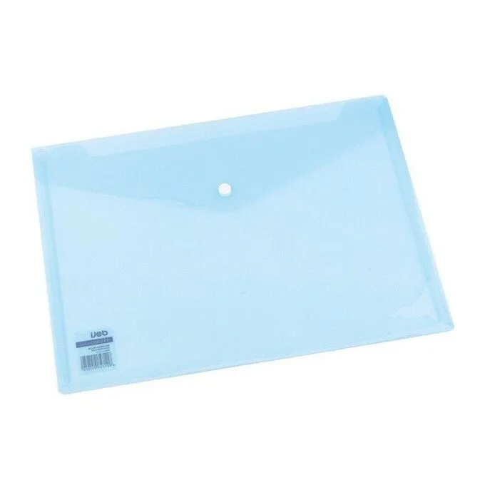 DELI FILE BAG SNAP A4 2C TRANSLUCENT - LIGHT BLUE — image 1