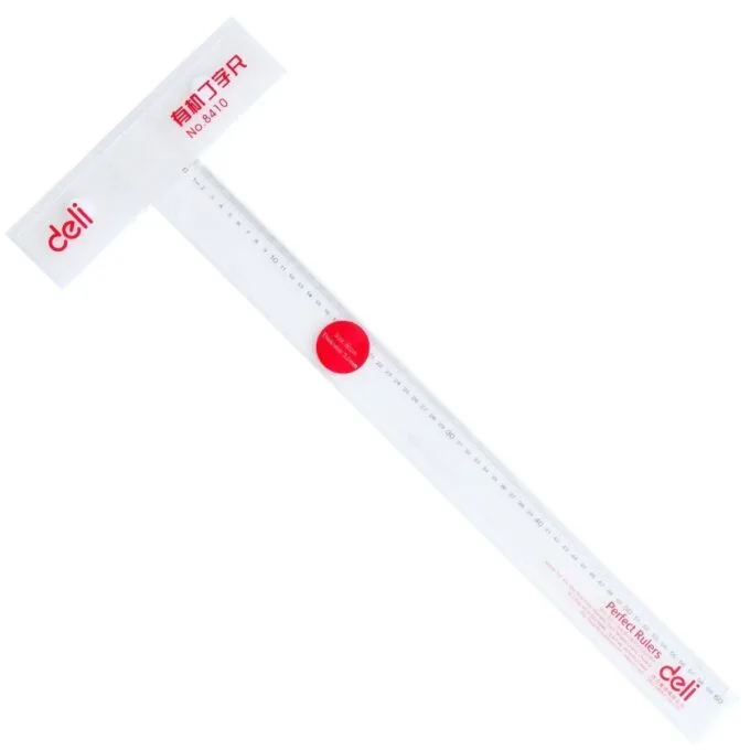 DELI TECHNICAL RULER 60CM TRANSPARENT 240X663MM — image 1