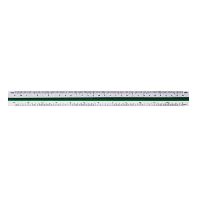 DELI ABS SCALE RULER 30CM 6 SCALE-RATE (6 SCALE INCLUDE: 1:100, 1:200, 1:250, 1:300, 1:400, 1:500) — image 1