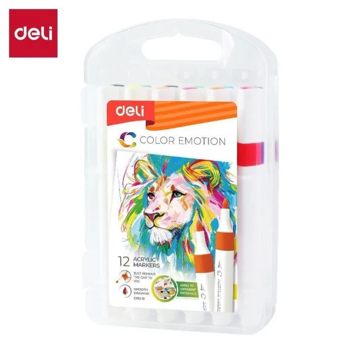 DELI ACRYLIC MARKER 12 COLOURS SET — image 1