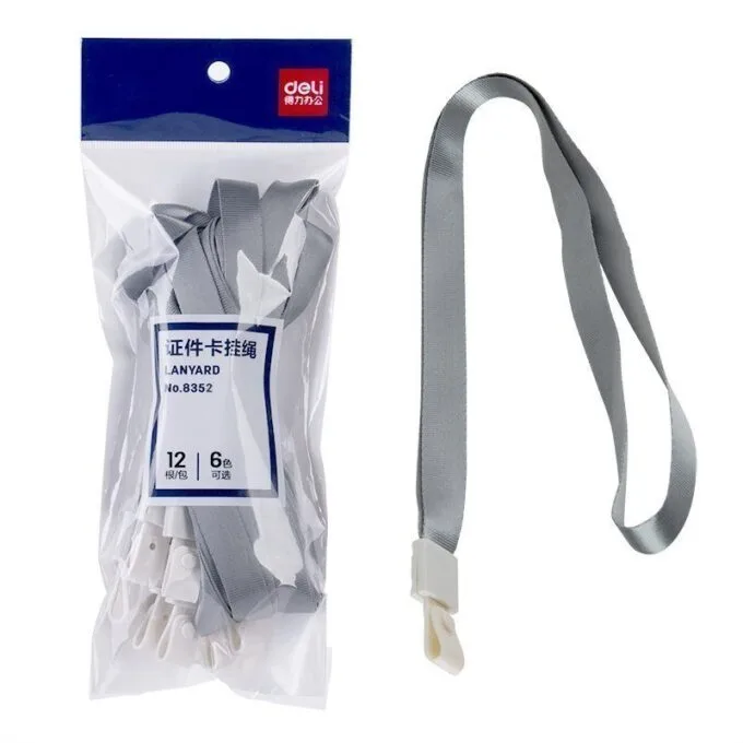 DELI LANYARD 450X10MM BLACK - 12PCS/CPP BAG — image 1