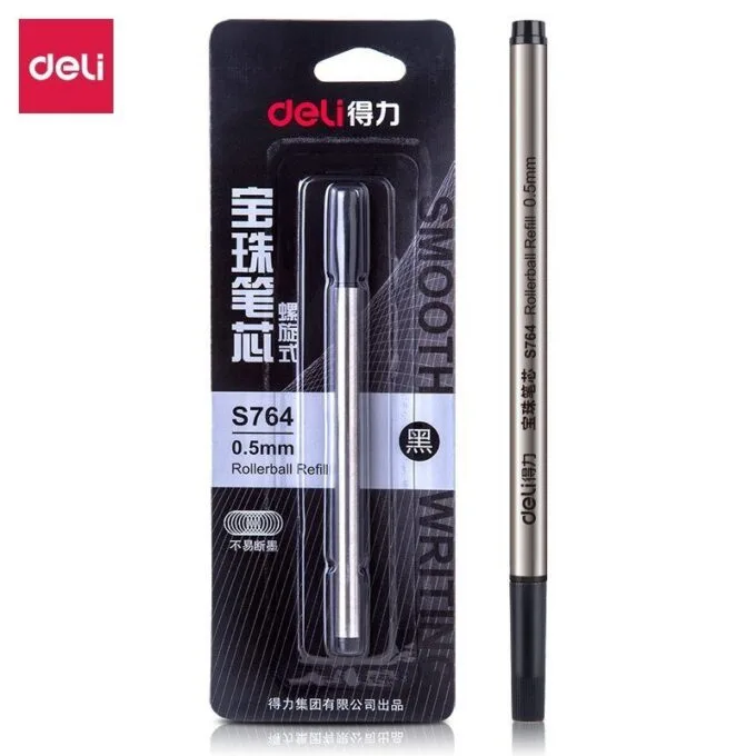 DELI PEN REFILL BULLET TIP 0.5MM BLACK FOR S158 — image 1