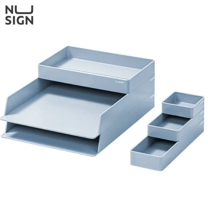 DELI NUSIGN DESK ORGANIZER LIGHT BLUE 6 COMP — image 1