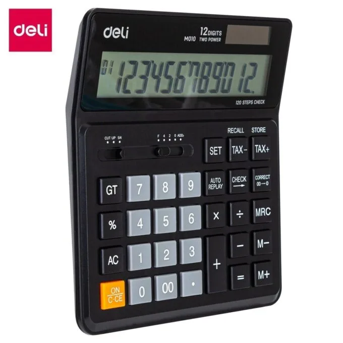 DELI 120-CHECK TAX CALCULATOR 12-DIGIT BLACK — image 1