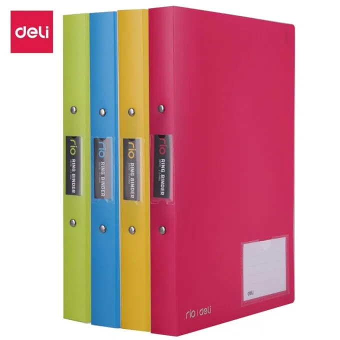 DELI PP 0.7 IN 2 O - RING BINDER A4 4C ASSORTED — image 1