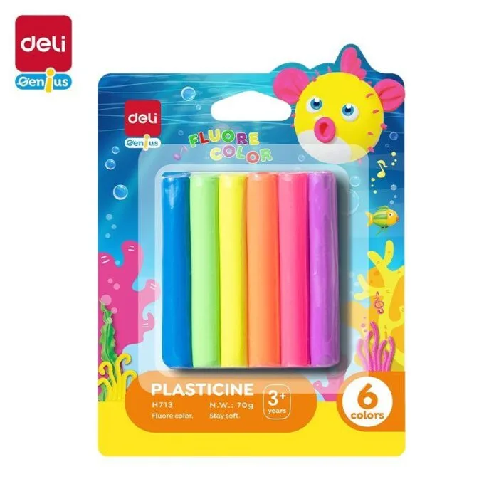 DELI GENIUS PLASTICINE 6 COLOURS — image 1