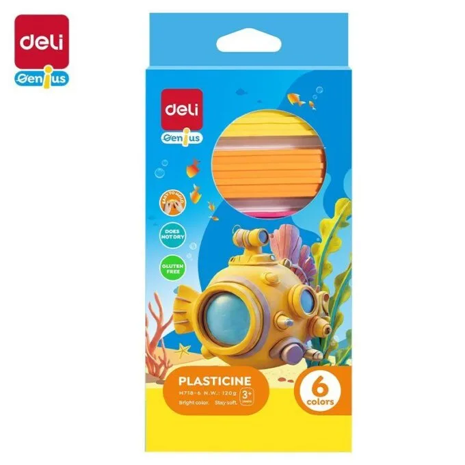 DELI GENIUS PLASTICINE 6 COLOURS — image 1