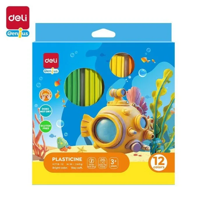 DELI GENIUS PLASTICINE 12 COLOURS — image 1