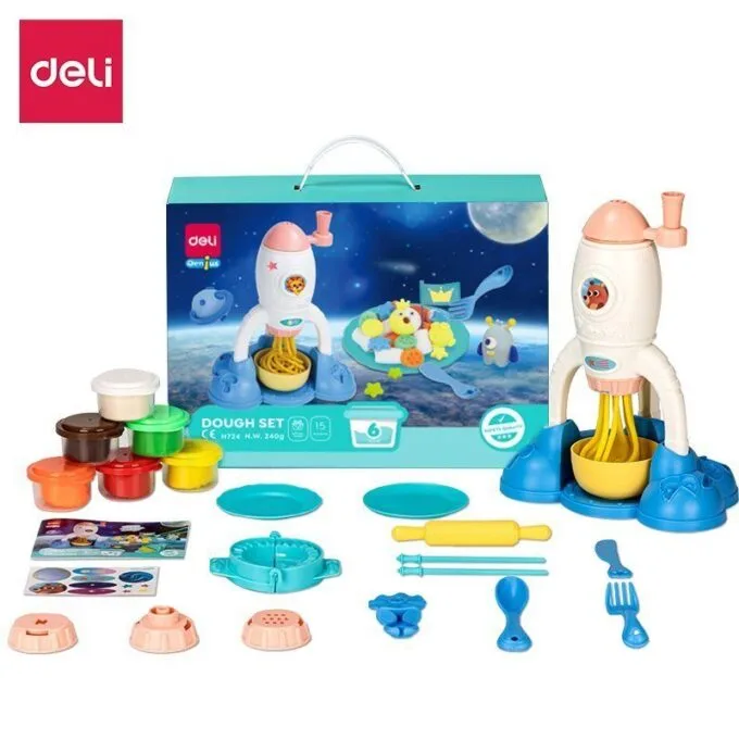 DELI GENIUS DOUGH SET 6 COLOURS WITH 19 ACCESSORIES ASSORTED — image 1