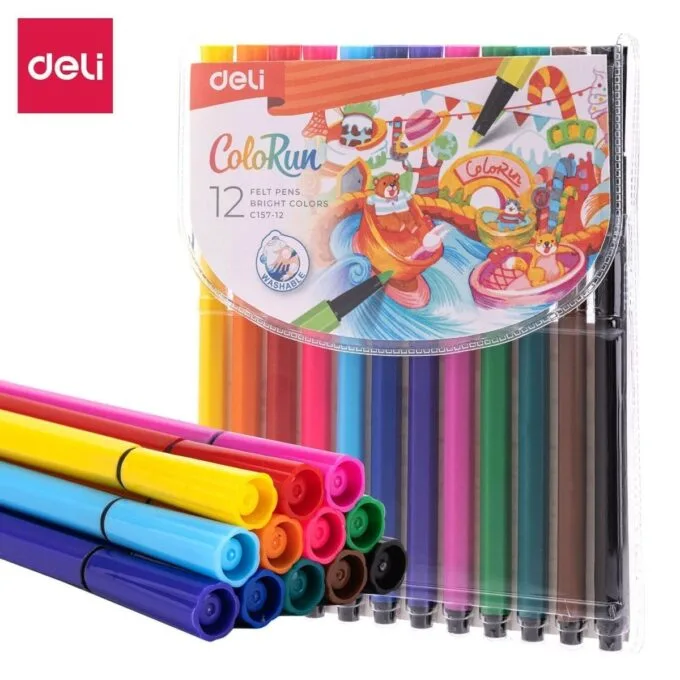 DELI 12 COLORS HEXAGONAL FELT PEN — image 1