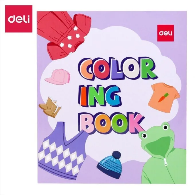 DELI COLOURING BOOK ASSORTED 210X180MM 12SHEETS — image 1