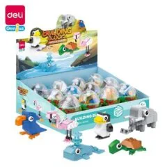 DELI GENIUS BUILDING BLOCKS EGG SHAPPED 12 ANIMALS MODELS ASSORTED