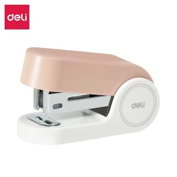 DELI LINFINI MINI STAPLER 15 SHEETS 24/6 & 26/6 PINK — image 1