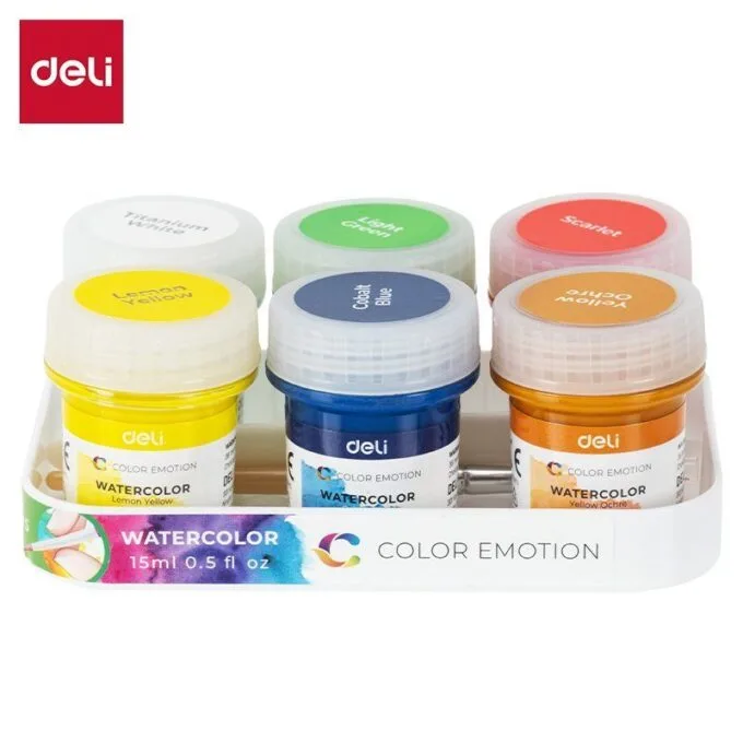 DELI WATERCOLORS 6 PCS 15ML — image 1