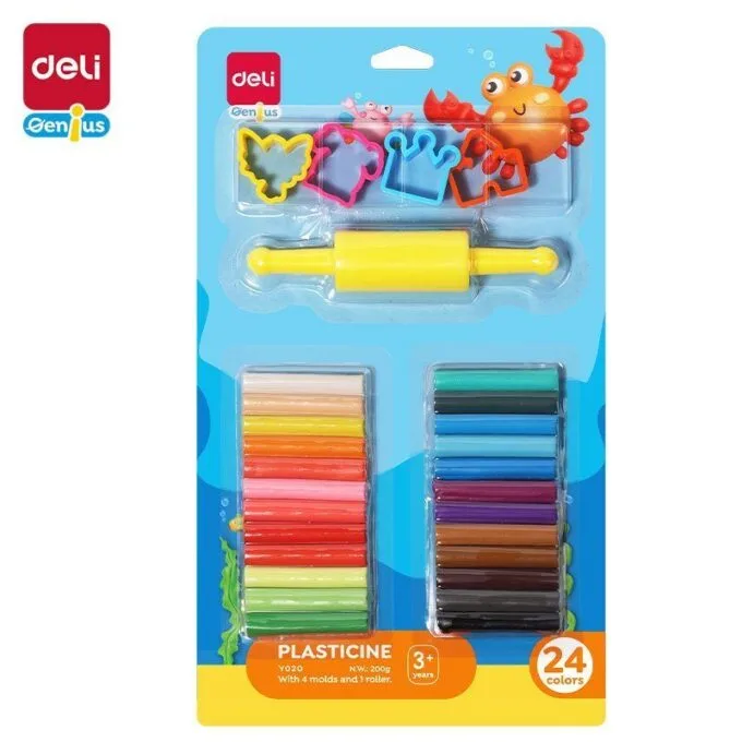 DELI GENIUS PLASTICINE 24C WITH 4 MOLDS AND 1 ROLLER — image 1