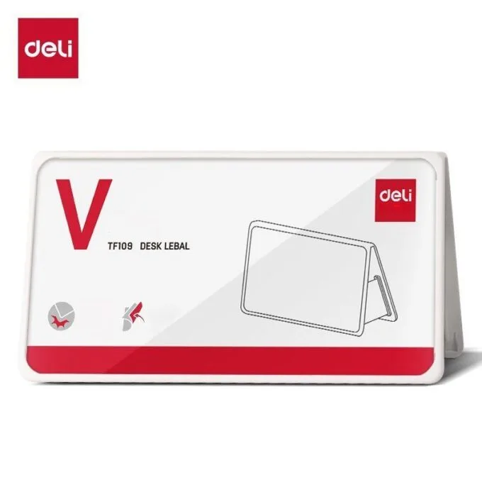 DELI MAGNETIC TABLE CARD FRAME 209X72X105MM WHITE — image 1