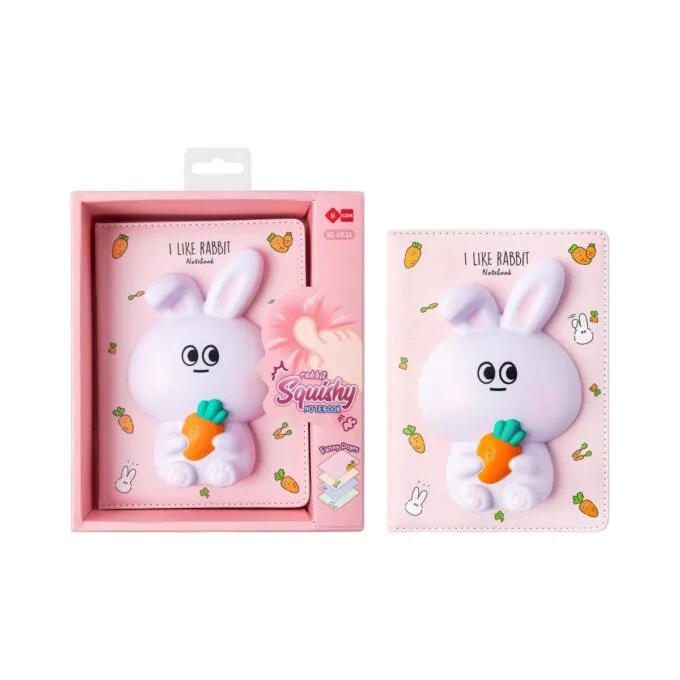 SQUISHY NOTEBOOK 128 SHEETS RABBIT DESIGN — image 1