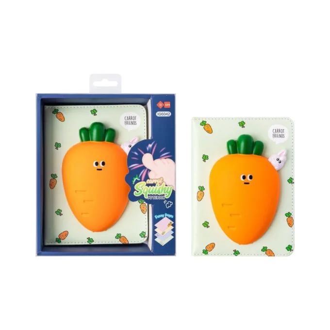 SQUISHY NOTEBOOK 128 SHEETS CARROT DESIGN — image 1