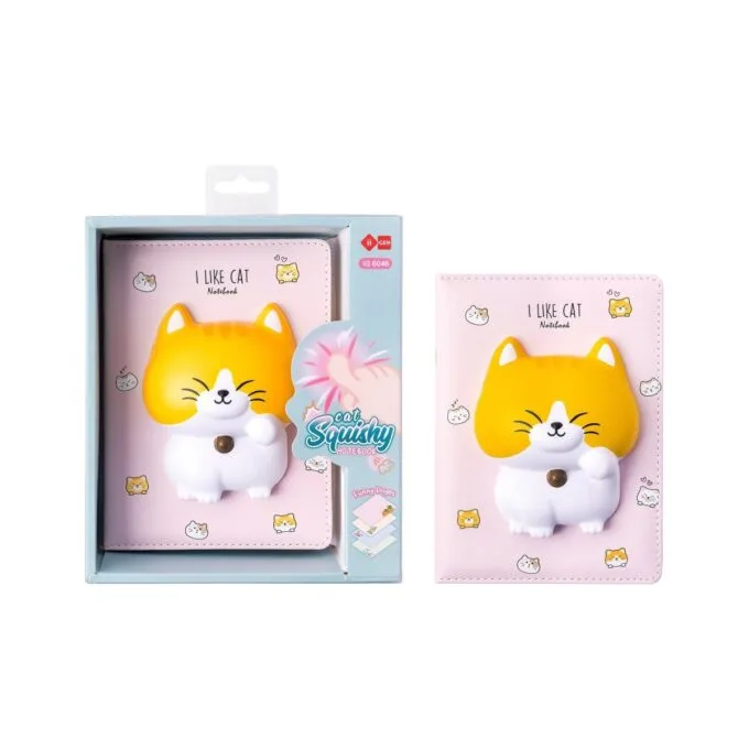 SQUISHY NOTEBOOK 128 SHEETS CAT DESIGN — image 1