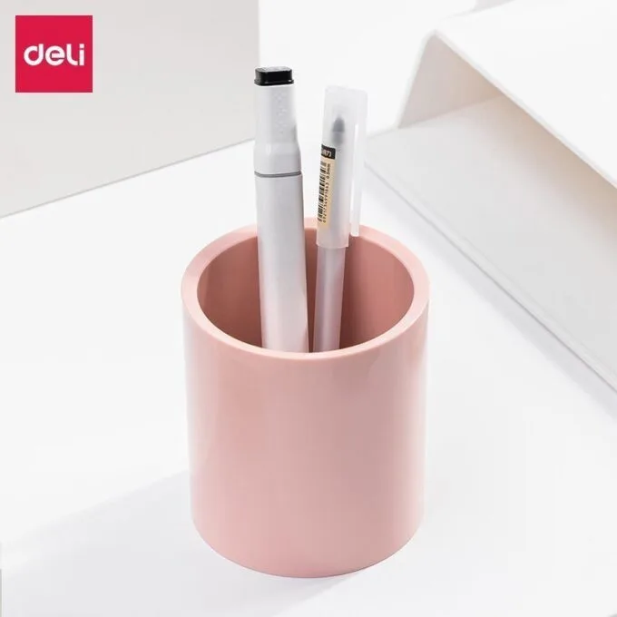 DELI NUSIGN PEN HOLDER Φ83 x95MM - RED — image 1