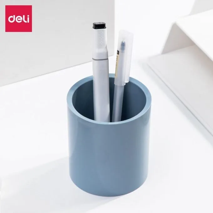 DELI NUSIGN PEN HOLDER Φ83 x95MM - BLUE — image 1
