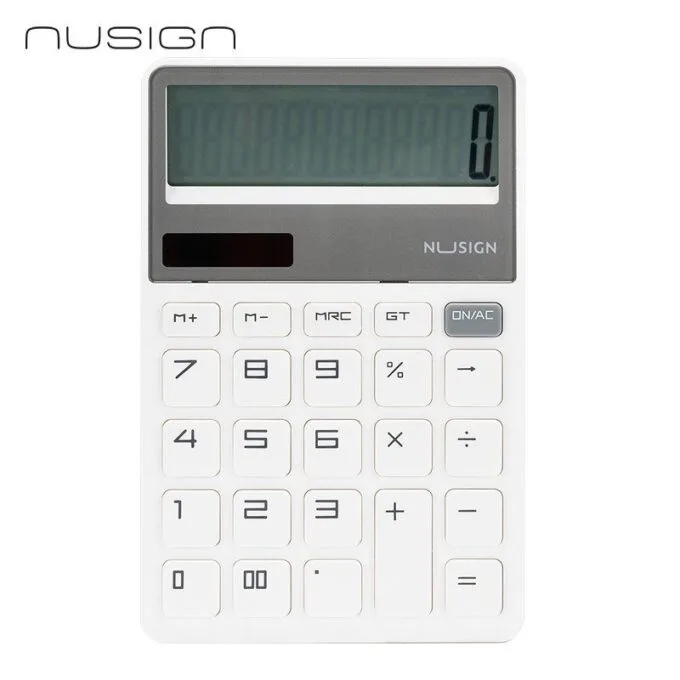 DELI NUSIGN CALCULATOR 12-DIGIT - WHITE — image 1